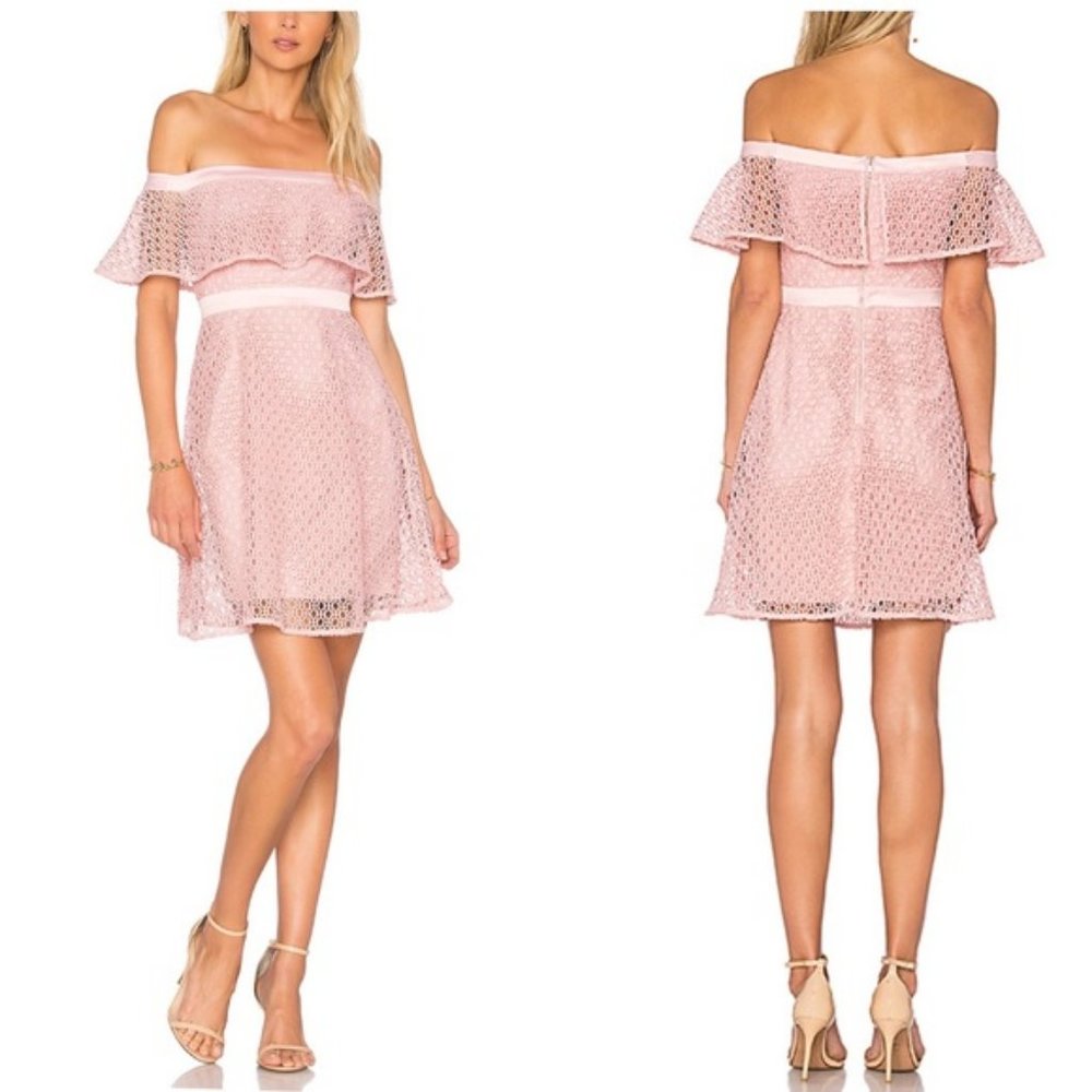 BARDOT Off The Shoulder Lace Mini Dress